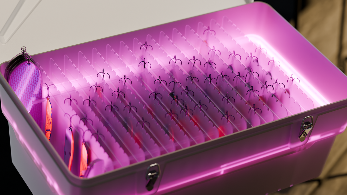 Tackle In A Box™ | UV Charging Tackle Box for Glow Lures, Flashers, Flies & More!