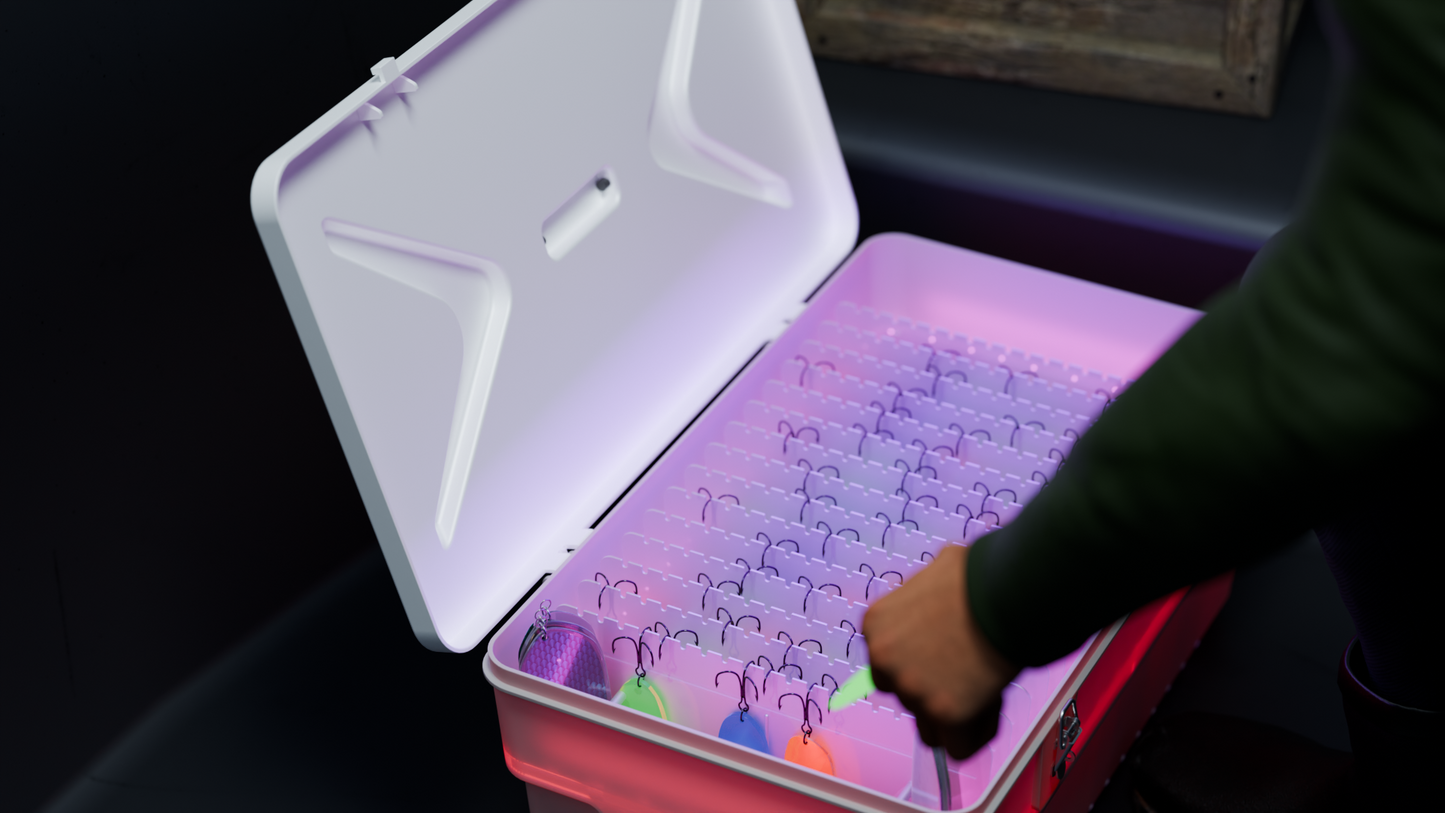 Tackle In A Box™ | UV Charging Tackle Box for Glow Lures, Flashers, Flies & More!