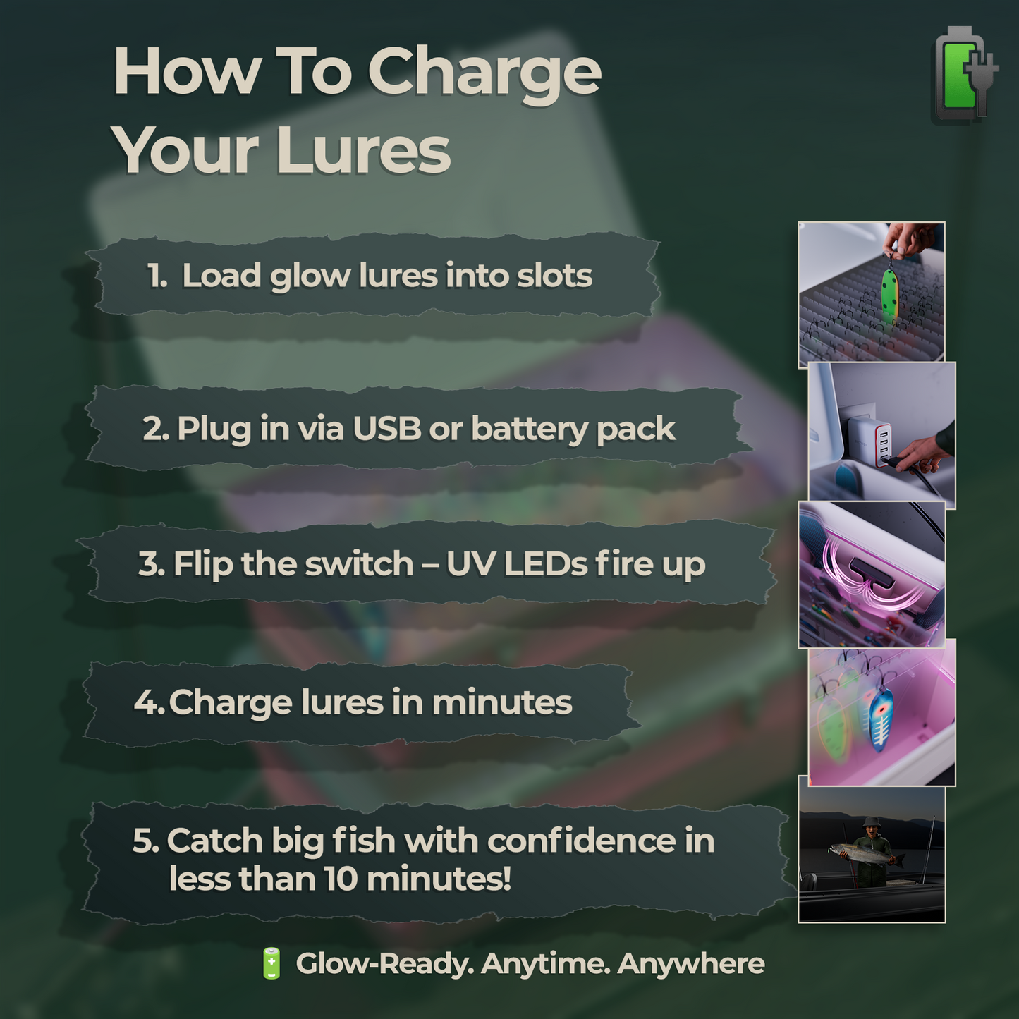 Tackle In A Box™ | UV Charging Tackle Box for Glow Lures, Flashers, Flies & More!