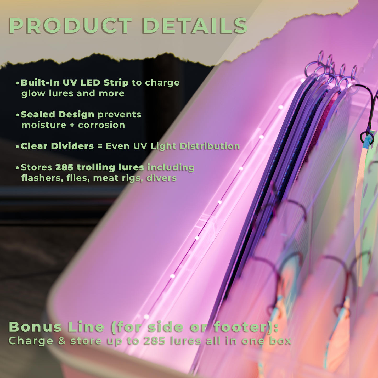 Tackle In A Box™ | UV Charging Tackle Box for Glow Lures, Flashers, Flies & More!