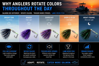 TIAB Premium Salmon Trolling Fly 5-Pack – UV Great Lakes Trolling Flies for Salmon, Lake Trout & Steelhead – 5 Proven Colors